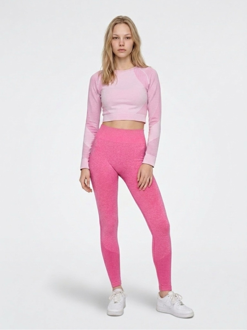 Seamless High-Waist Pink Active Leggings